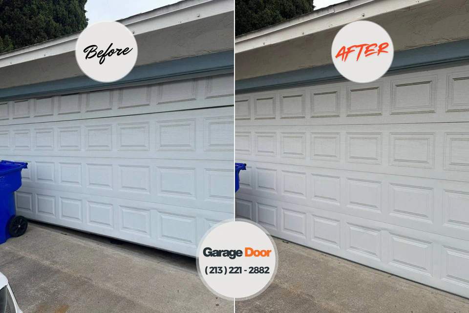 Before and after: garage door repair Seven Corners, VA